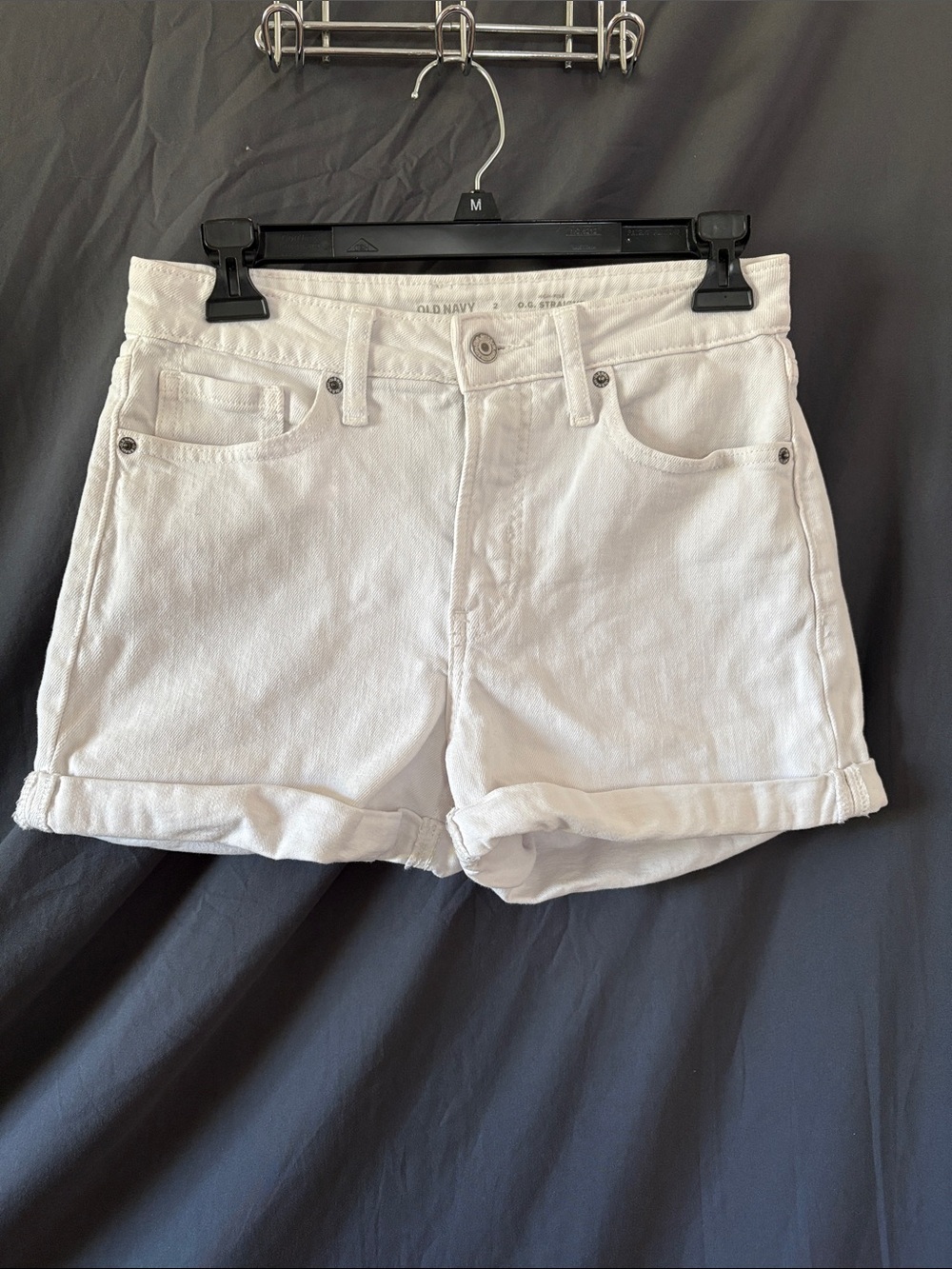 Old Navy White Rolled Hem Denim Shorts